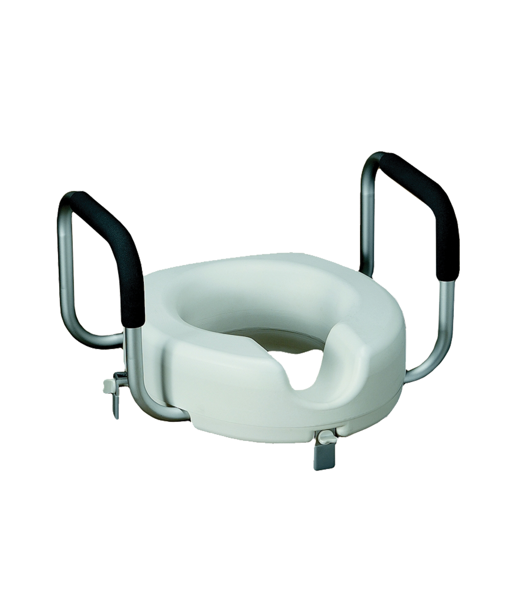 Elevador de inodoro con apoya brazos